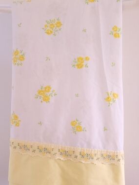 Lady Pepperell No Iron Percale Full Flat Sheet Roses Lace Cottage Granny Vtg